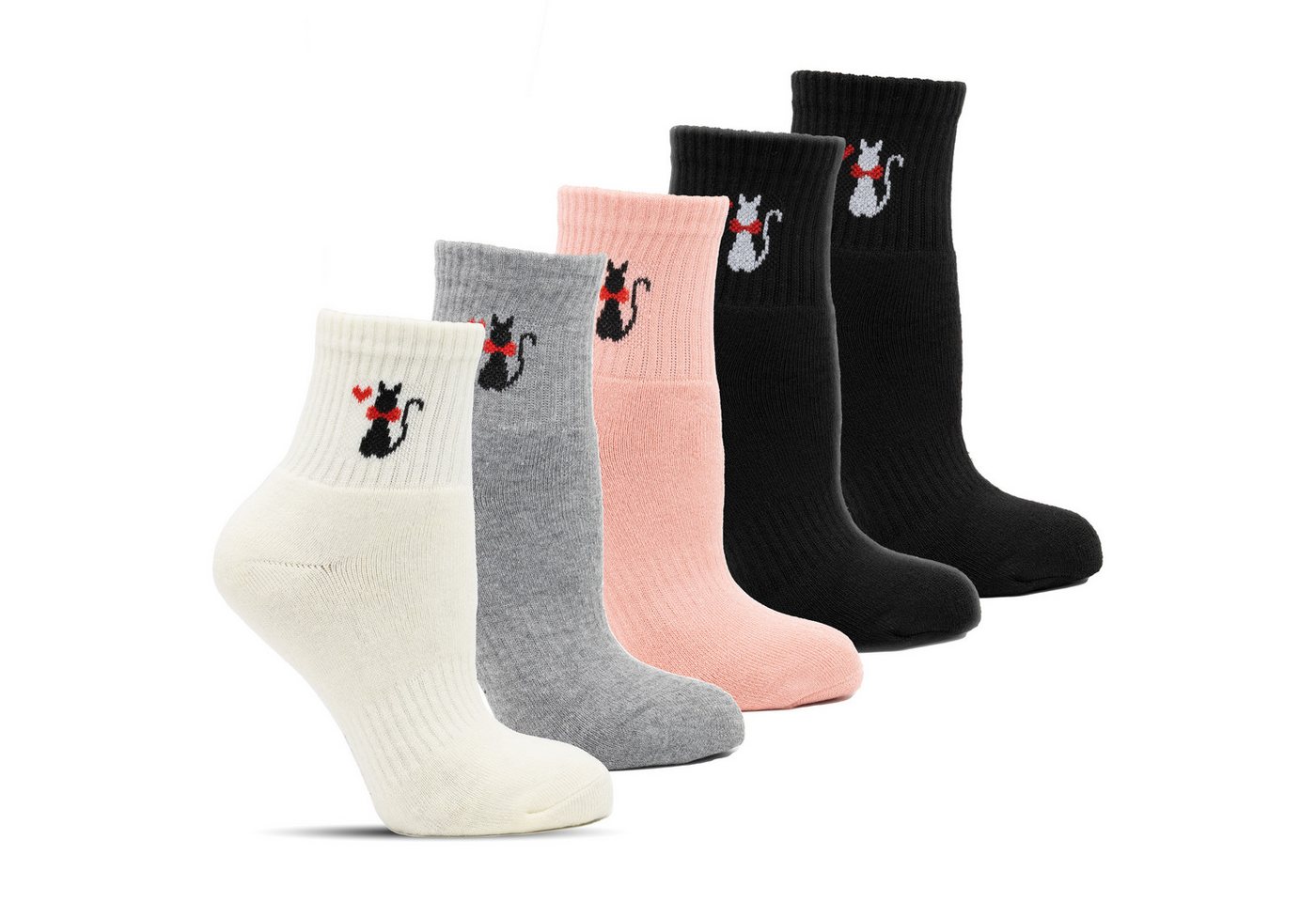 Frostfighter Thermosocken Wintersocken Damen Thermo (10-Paar) Frottee Innenfutter, warme dicke weiche Socken, Katzenmuster Bild 4