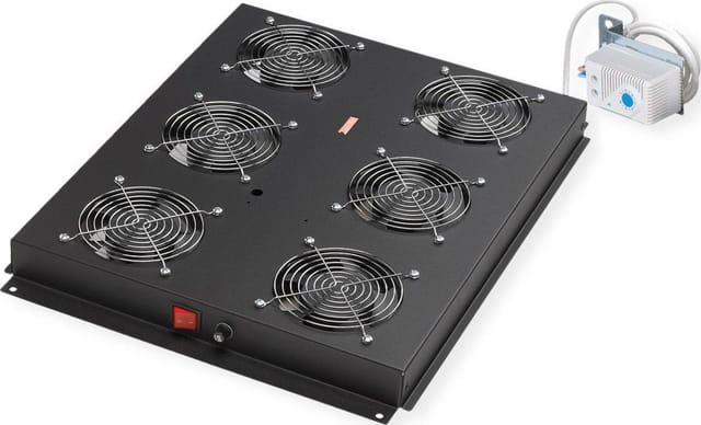 ROLINE 26210109 - 19'' Dachlüftereinheit, 6 Lüfter, schwarz
