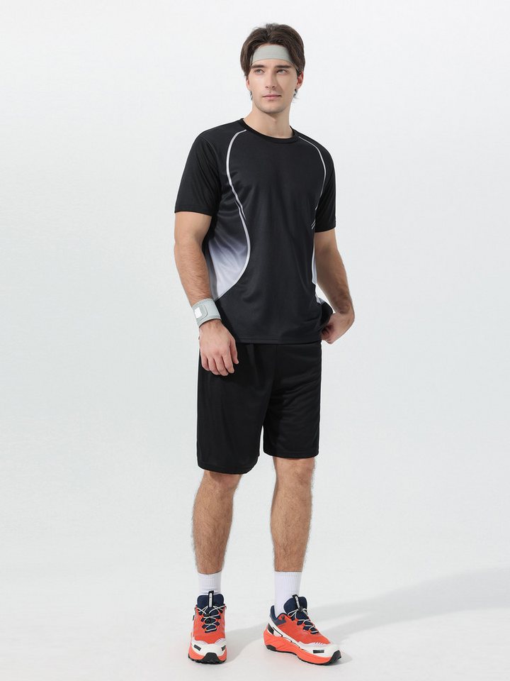 YOUTHUP Sportanzug, Herren Sportanzug mit Farbblock-Design T-Shirt & Shorts Set
