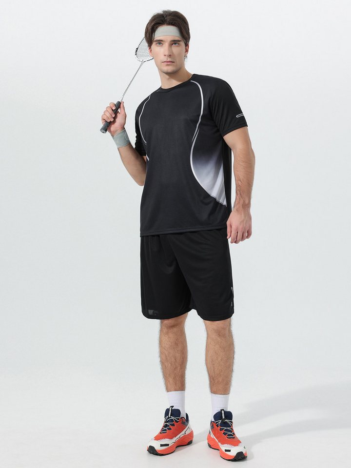 YOUTHUP Sportanzug, Herren Sportanzug mit Farbblock-Design T-Shirt & Shorts Set Bild 4
