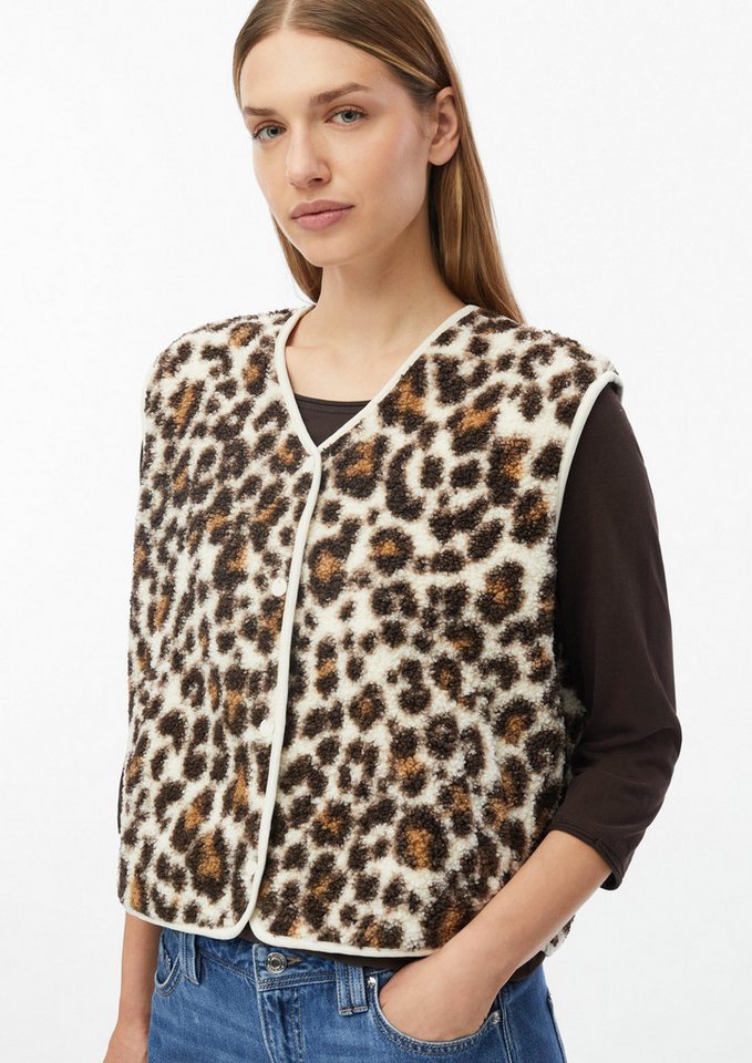 s.Oliver Funktionsweste Indoor-Weste Teddy-Weste mit Leo-Muster im Relaxed Fit Bild 2