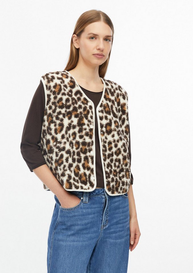 s.Oliver Funktionsweste Indoor-Weste Teddy-Weste mit Leo-Muster im Relaxed Fit Bild 4