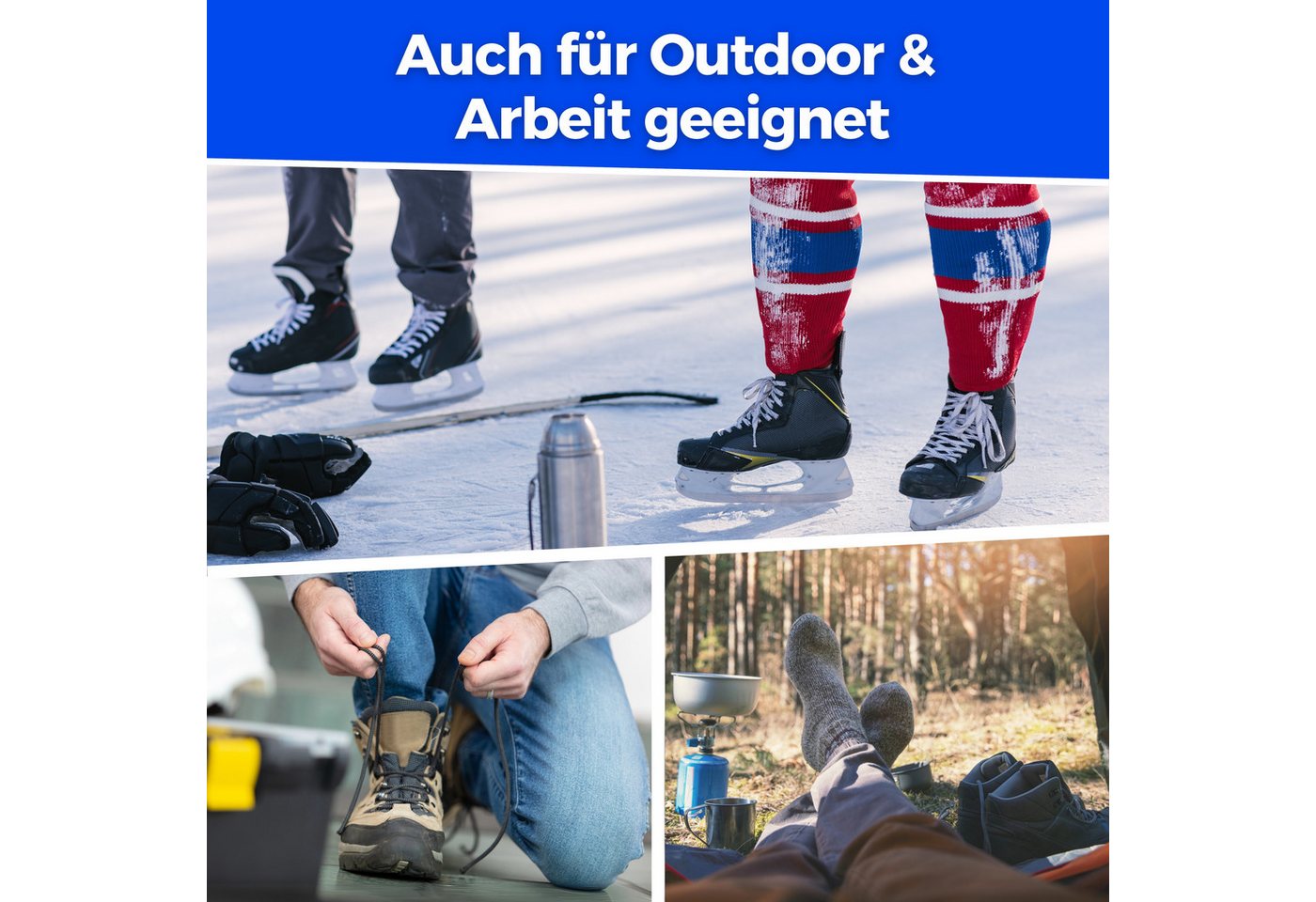 MEDOLY Thermosocken Wintersocken mit 85% Baumwolle (6er-Pack) Vollfrottee für extra Wärme