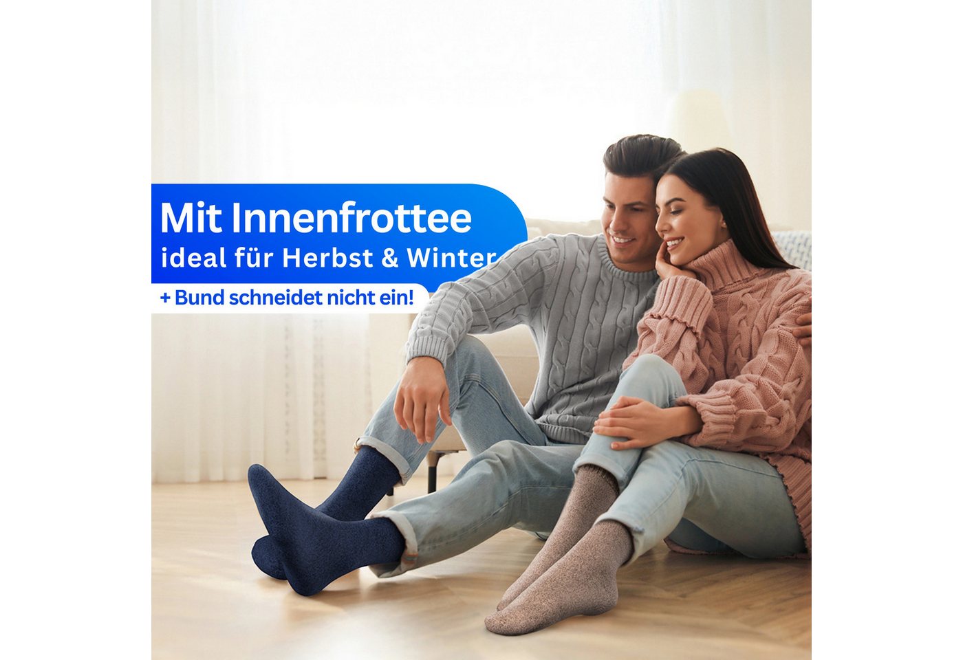 MEDOLY Thermosocken Wintersocken mit 85% Baumwolle (6er-Pack) Vollfrottee für extra Wärme Bild 2
