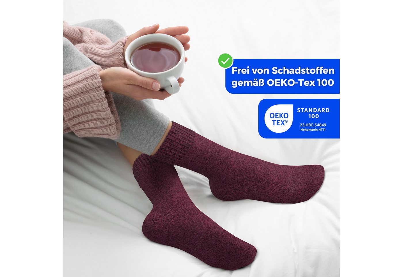 MEDOLY Thermosocken Wintersocken mit 85% Baumwolle (6er-Pack) Vollfrottee für extra Wärme Bild 3
