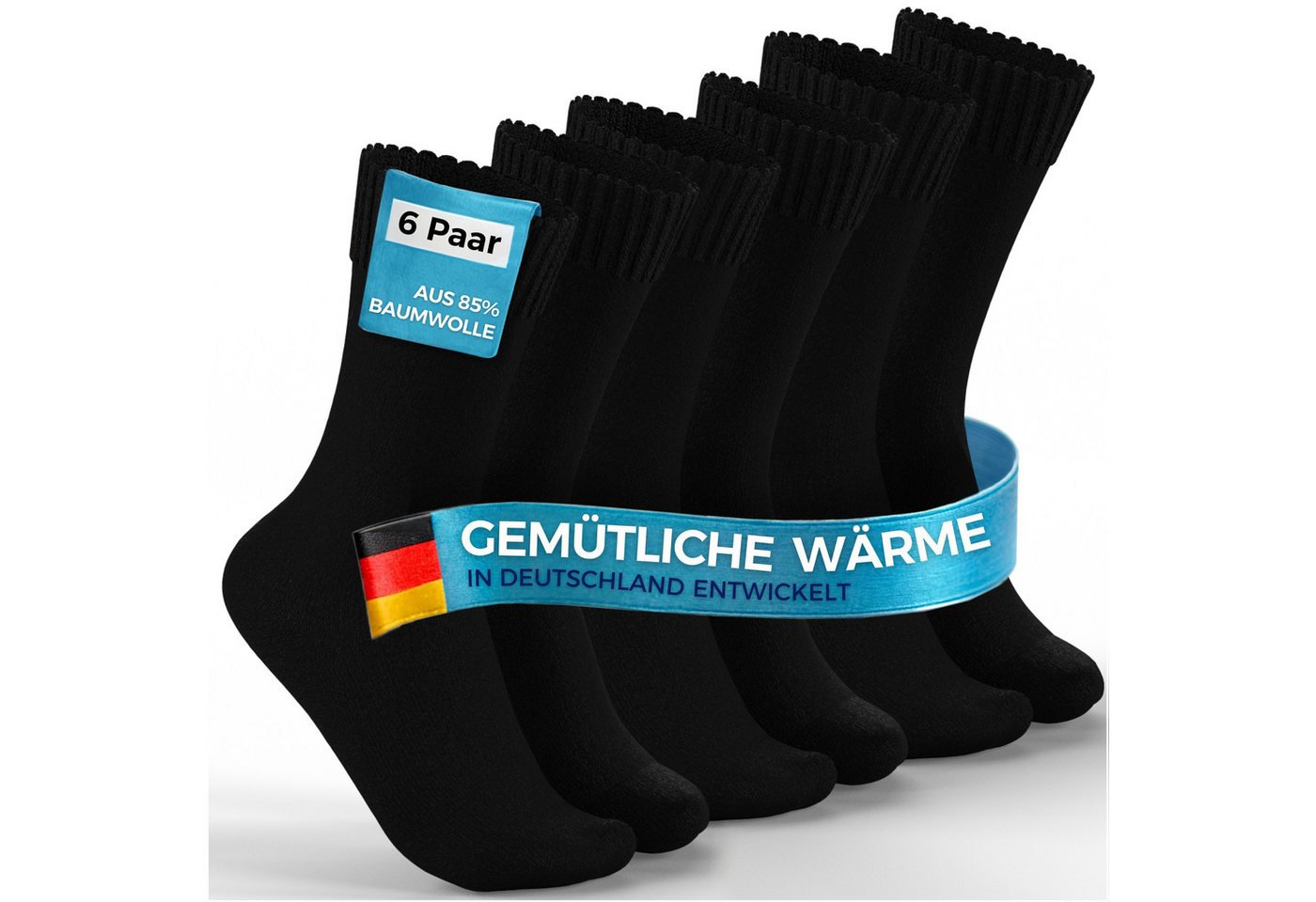 MEDOLY Thermosocken Wintersocken mit 85% Baumwolle (6er-Pack) Vollfrottee für extra Wärme Bild 5