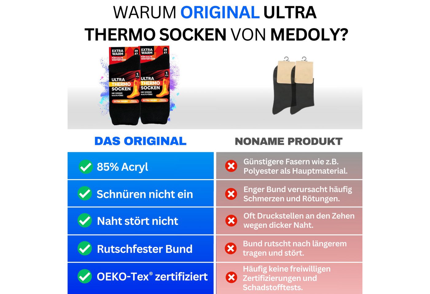 MEDOLY Thermosocken ULTRA THERMO Wintersocken (6 Paar) mit extra warmen Innenfleece Bild 2