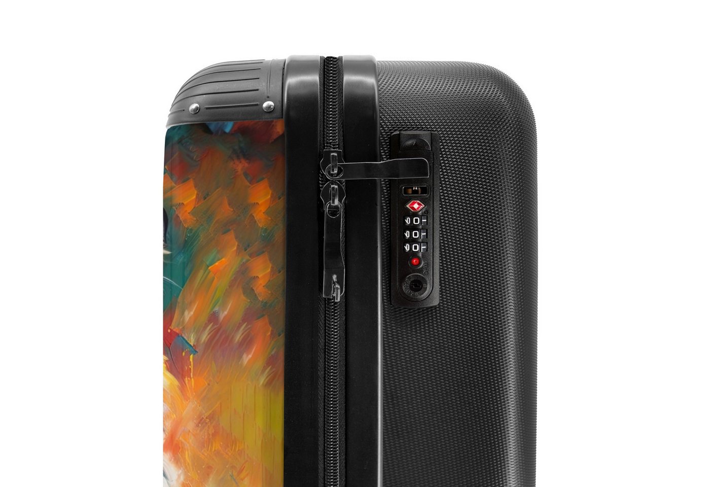 NoBoringSuitcases.com© Hartschalen-Trolley Porträt eines Tigers als Ölgemälde 55x35x20cm, Reisetasche mit Rollen, Koffer Handgepäck Flugzeug Bild 3
