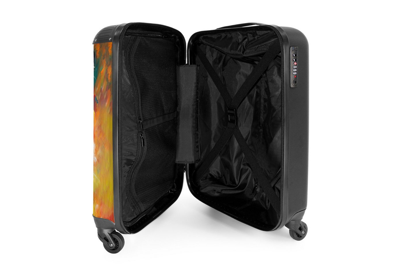 NoBoringSuitcases.com© Hartschalen-Trolley Porträt eines Tigers als Ölgemälde 55x35x20cm, Reisetasche mit Rollen, Koffer Handgepäck Flugzeug Bild 5