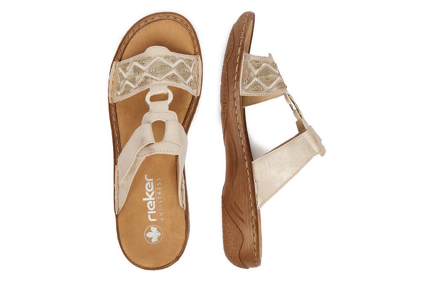 Rieker Rieker Damen-Flip-Flops Gold V2864-60 Badepantolette Bild 3