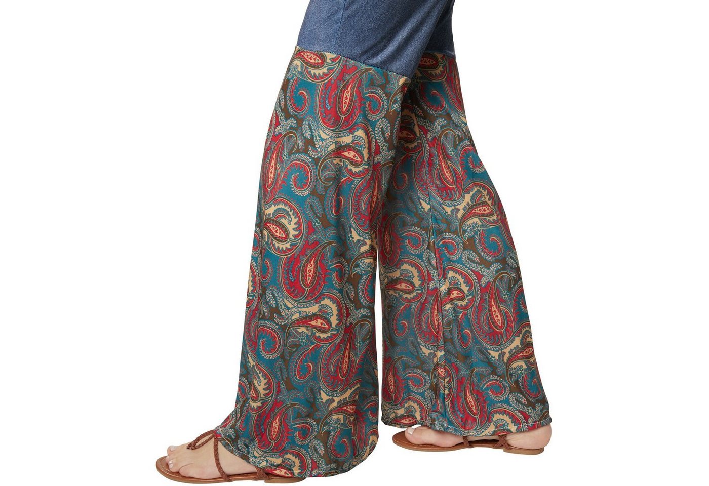 dressforfun Hippie-Kostüm Blumenkind/Friedensfreund, in blau, Gr. M, Ärmellose Jacke mit, Stirnband mit Gummizugeinsatz, Kurze Ärmel mit Gummizug und Rüschung Bild 3
