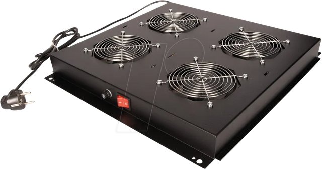ROLINE 26210302 - 19'' Dachlüftereinheit, 4 Lüfter, schwarz