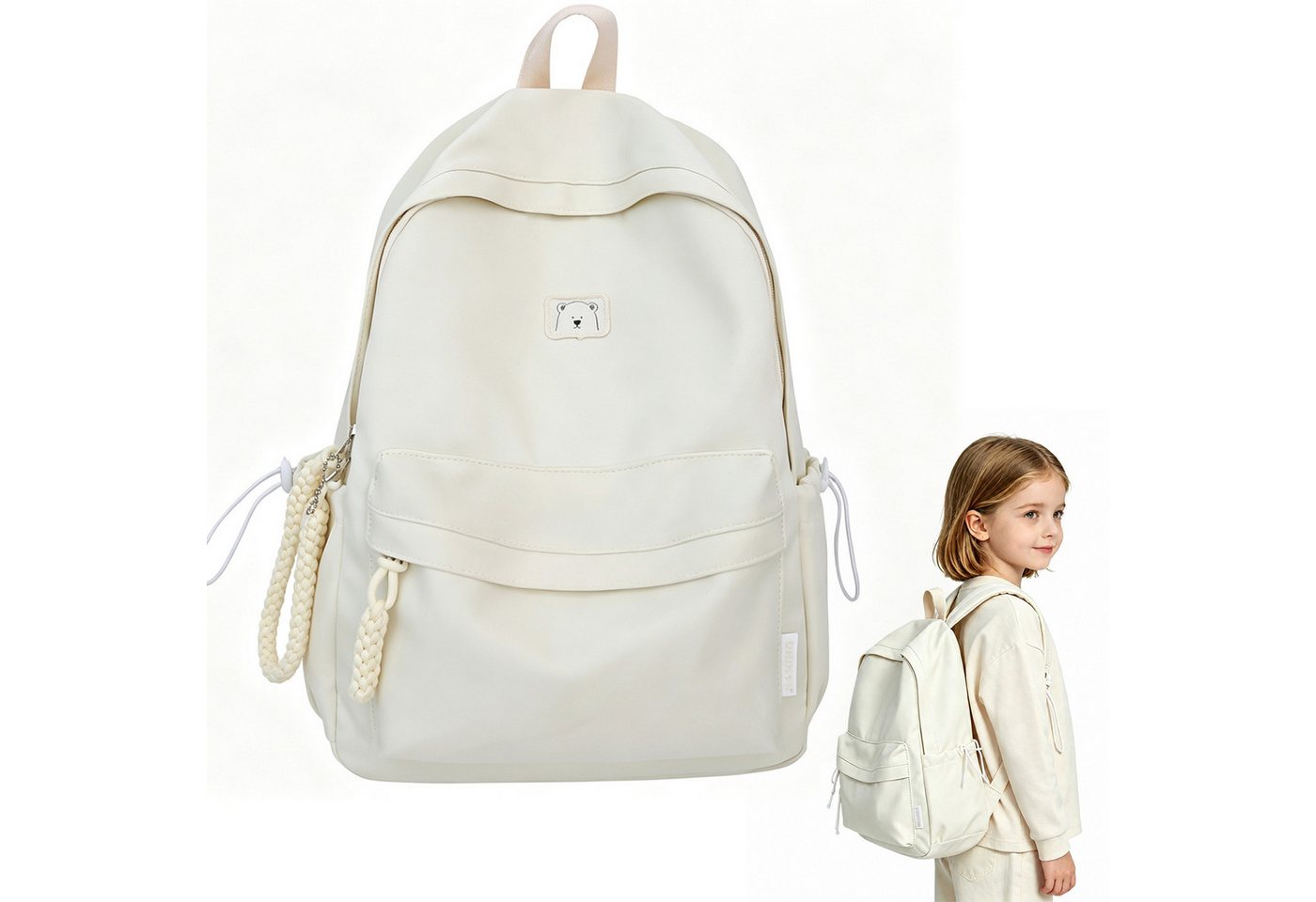 MOPUEA Schulrucksack Schulrucksack Rucksack Leicht 35 L Mehrlagiges Design Wasserabweisend (Einzelrucksack für Schule Freizeit und Reise mit viel Stauraum täglich, Geräumiger Rucksack mit 20–35 l Volumen für Schule Freizeit und Reisen), Nur 0,40 kg leicht mit 14-Zoll-Fach und flexibel verstellbaren Trägern Bild 4