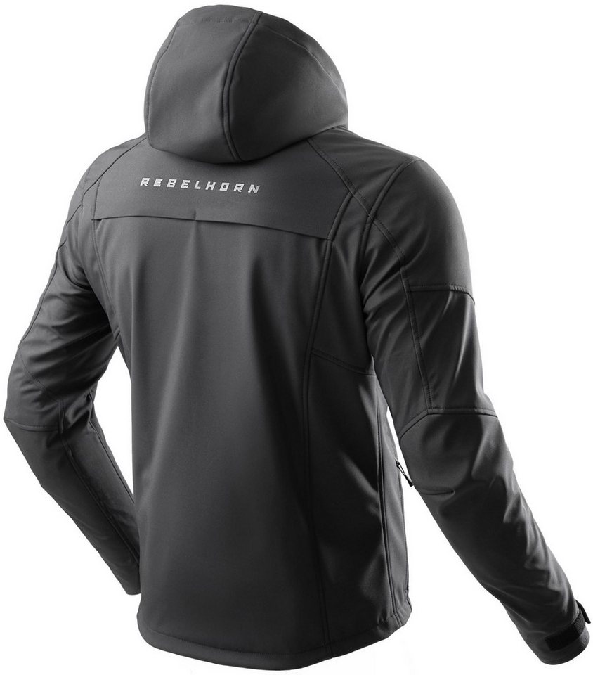 Rebelhorn Motorradjacke Slash Softshell wasserdichte Motorrad Textiljacke Verbindungsreißverschluss,Ellenbogenprotektoren enthalten,Schulte