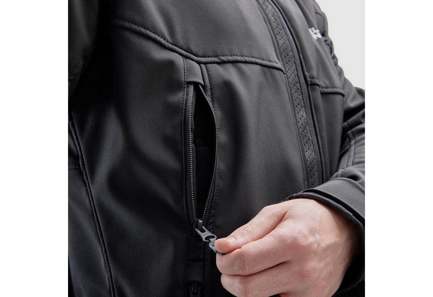 Rebelhorn Motorradjacke Slash Softshell wasserdichte Motorrad Textiljacke Verbindungsreißverschluss,Ellenbogenprotektoren enthalten,Schulte Bild 4