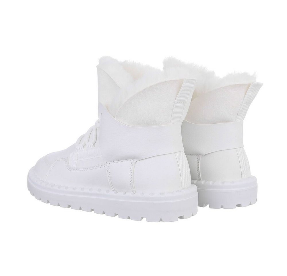 Ital-Design Damen Snowboots Freizeit Snowboots Flach Schnürstiefeletten in Weiß Bild 2