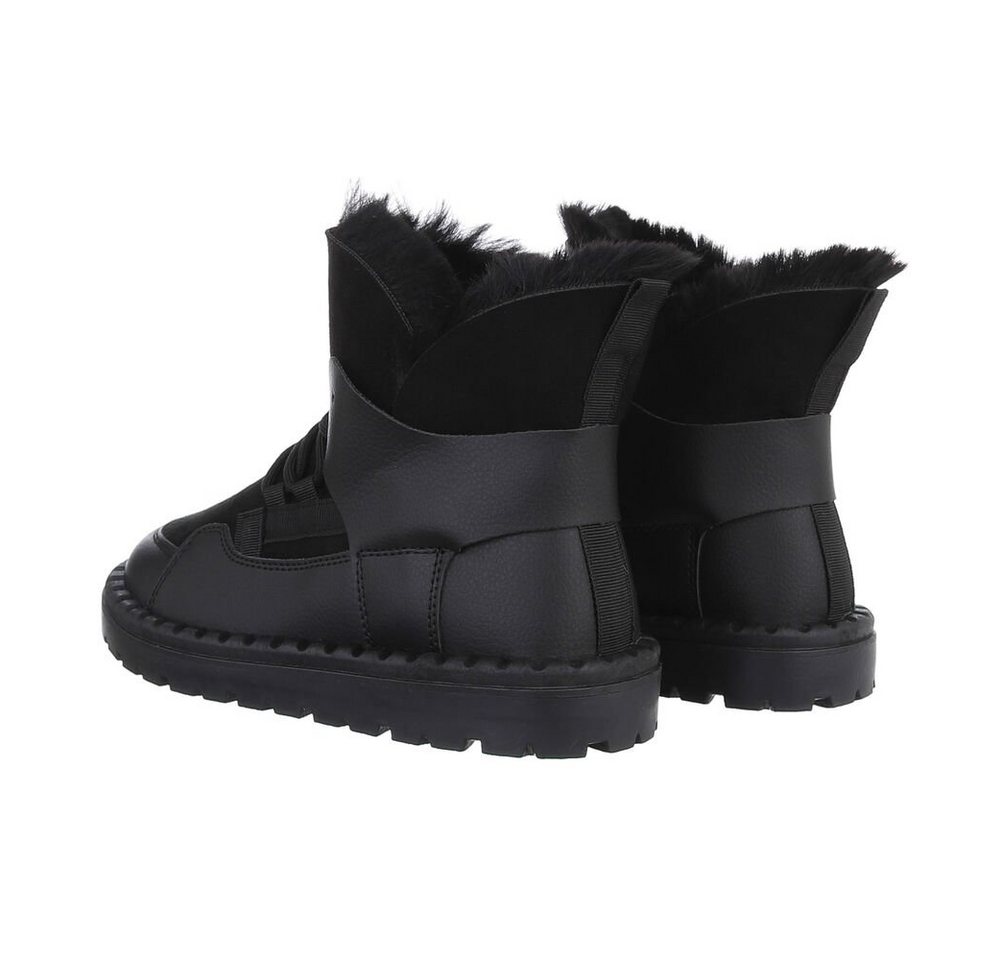 Ital-Design Damen Snowboots Freizeit Snowboots Flach Schnürstiefeletten in Schwarz Bild 3