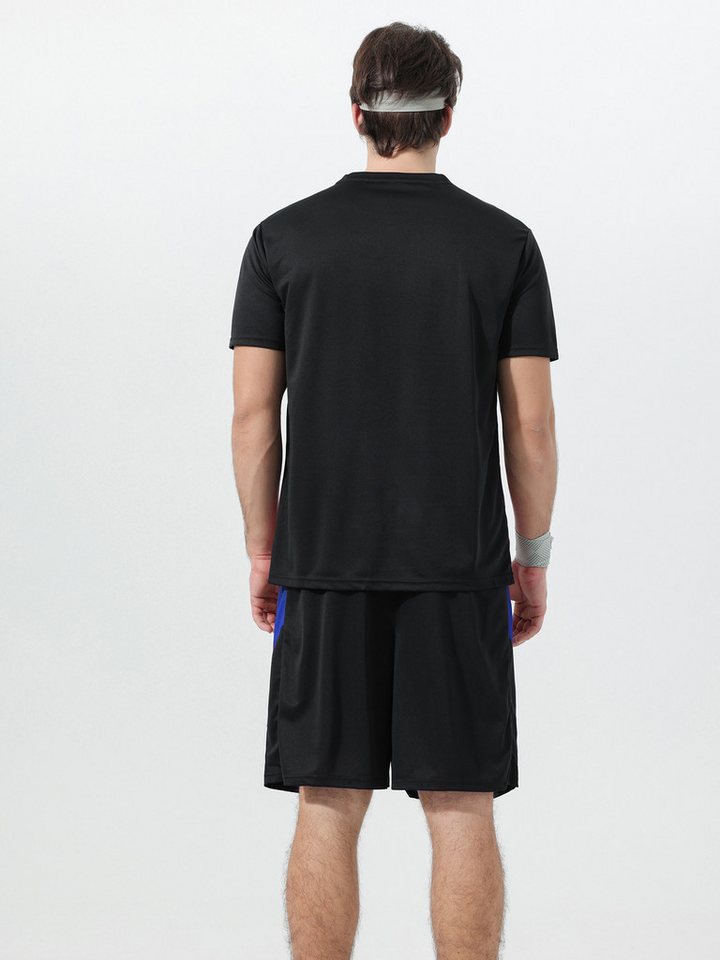 YOUTHUP Sportanzug, Herren Trainingsanzug Farbblock-Set Kurzärmelig Athletisch Bild 3
