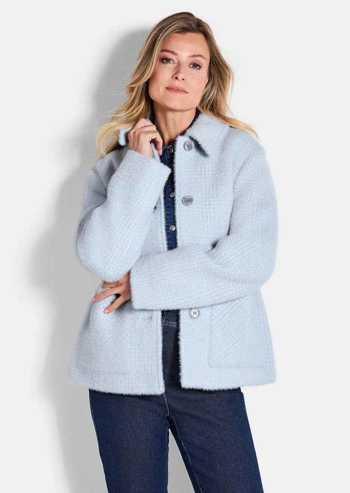 GOLDNER Outdoorjacke Flauschige Winterjacke mit Hemdkragen Karojacke mit Knopfleiste, Taschen und Langarm Bild 5