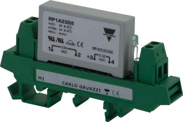 RP1A23D5M1 - Halbleiterrelais RP, DIN Adapter, LED, 1-pol, 5 A, 12 - 265 V AC