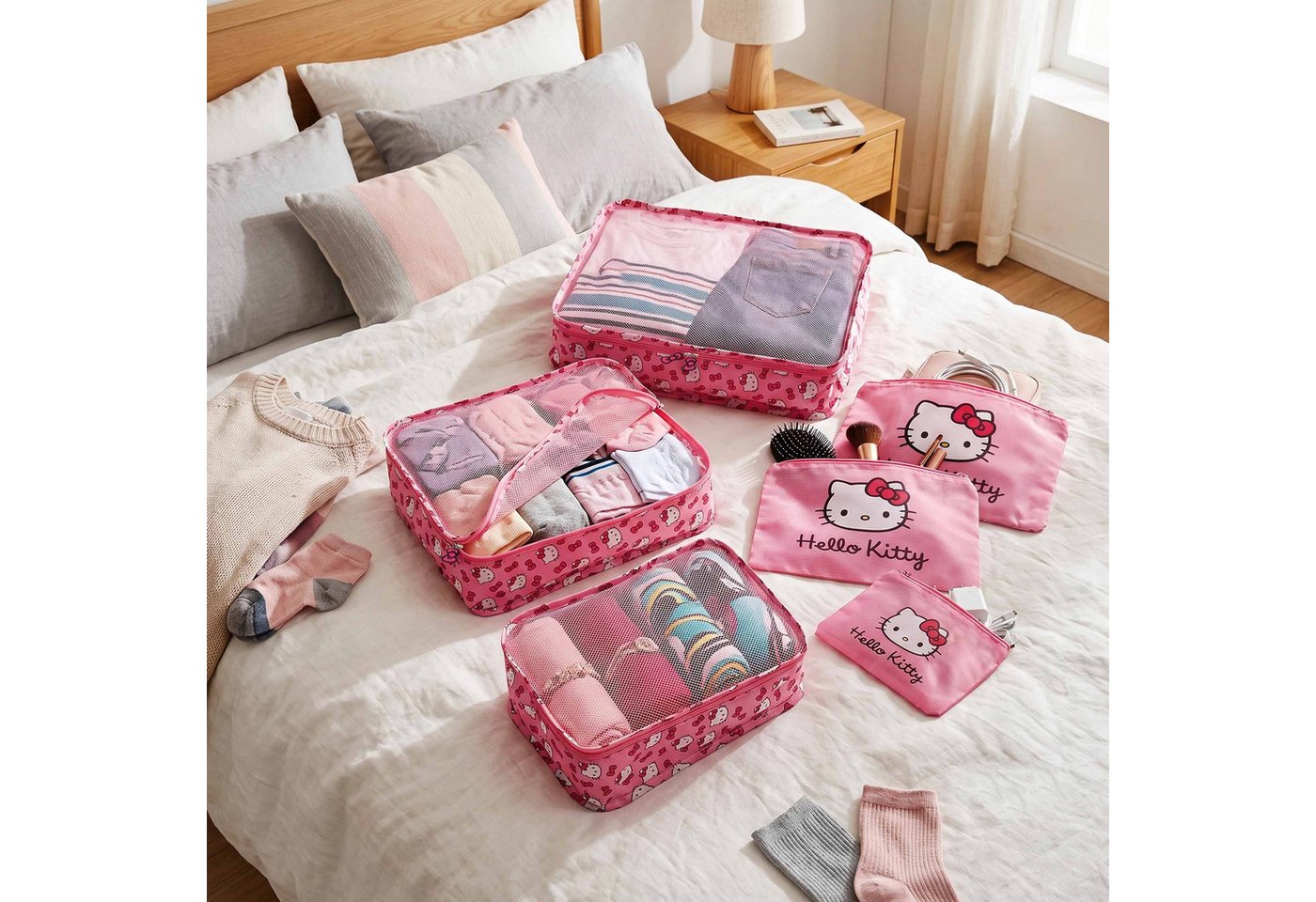 Sarcia.eu Kofferorganizer Hello Kitty Reise-Organizer-Set für Koffer, 6-teilig Bild 3