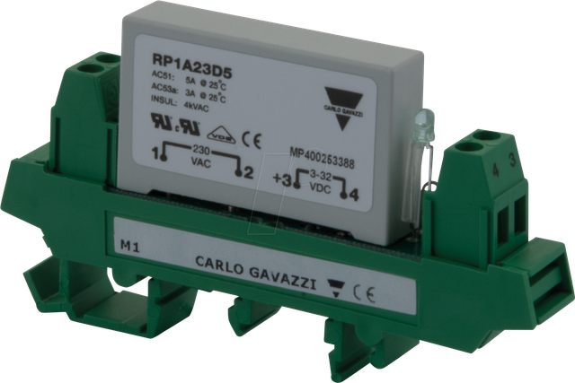 RP1D060D4M1 - Halbleiterrelais RP, DIN Adapter, LED, 1-pol, 4 A, 1 - 60 V DC
