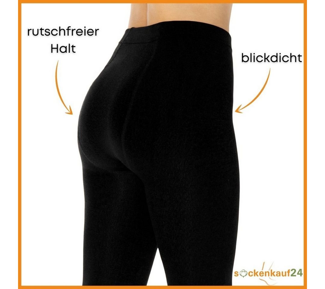 sockenkauf24 Thermoleggings Damen THERMO Leggings mit Innenfleece in vielen Farben (42-44, Schwarz) extra warm Winter Leggings, WP Bild 5