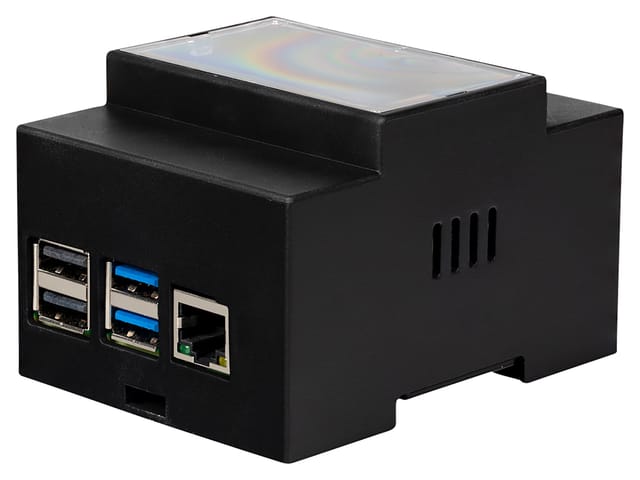 RPI CASE DIN5 - Gehäuse für Raspberry Pi 4, Hutschiene, ''Black Edition''
