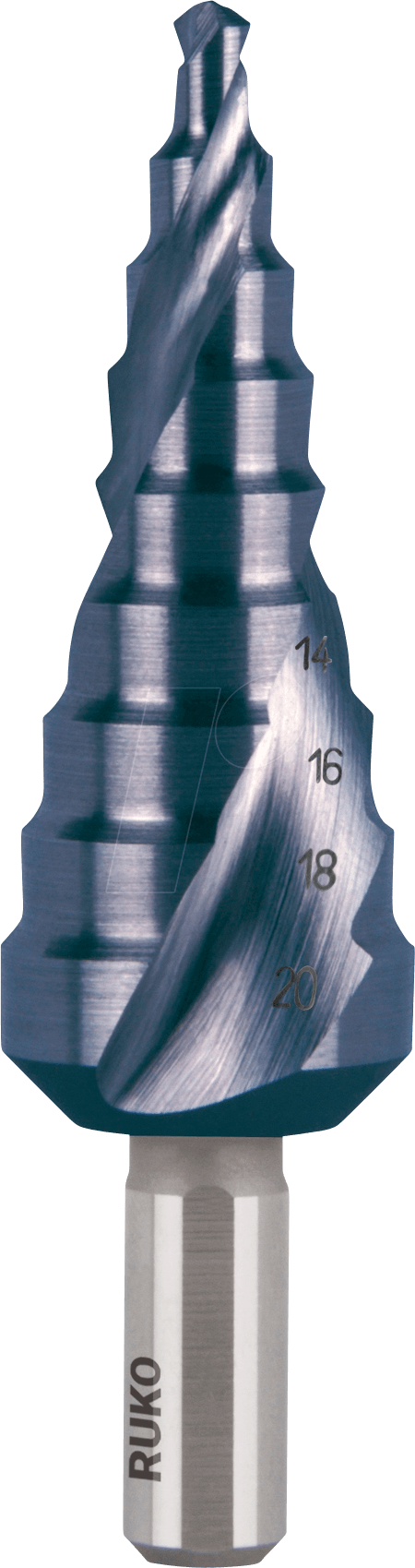 RUKO 101051F - Stufenbohrer, TiAIN, 4,0 - 20,0 mm