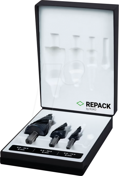 RUKO 101626PRK - UC Stufenbohrersatz, 3-teilig, FLOWSTEP TIP, HSS RUnaTEC
