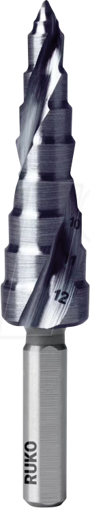 RUKO 101650-9P - UC Stufenbohrer 4 - 12 mm, FLOWSTEP TIP, HSS RUnaTEC
