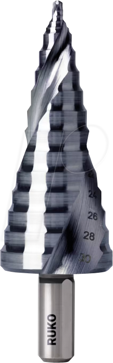RUKO 101652P - UC Stufenbohrer 8 - 30 mm, FLOWSTEP TIP, HSS RUnaTEC
