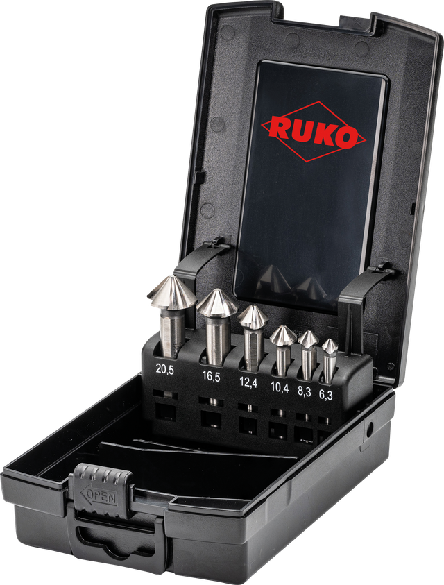 RUKO 102890ERO - Kegelsenker-Satz 4S HSSE-Co 5 DIN 335 90° - 6 teilig