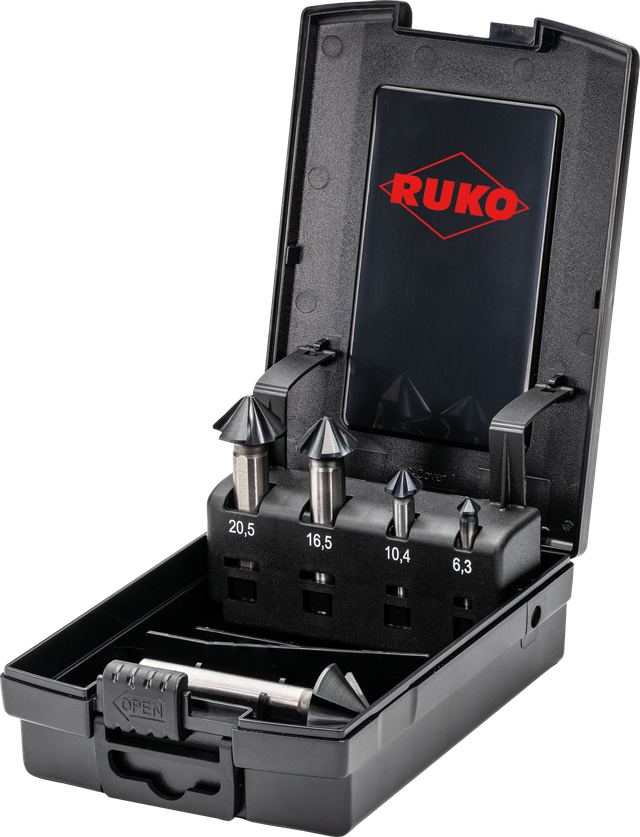 RUKO 102891EPRO - Kegelsenker-Satz 4S HSSE-Co 5 RUnaTEC DIN 335 90° - 5 teilig