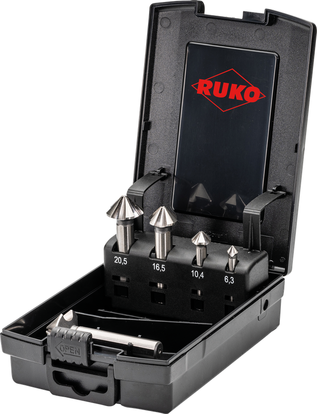 RUKO 102891ERO - Kegelsenker-Satz 4S HSSE-Co 5 DIN 335 90° - 5 teilig