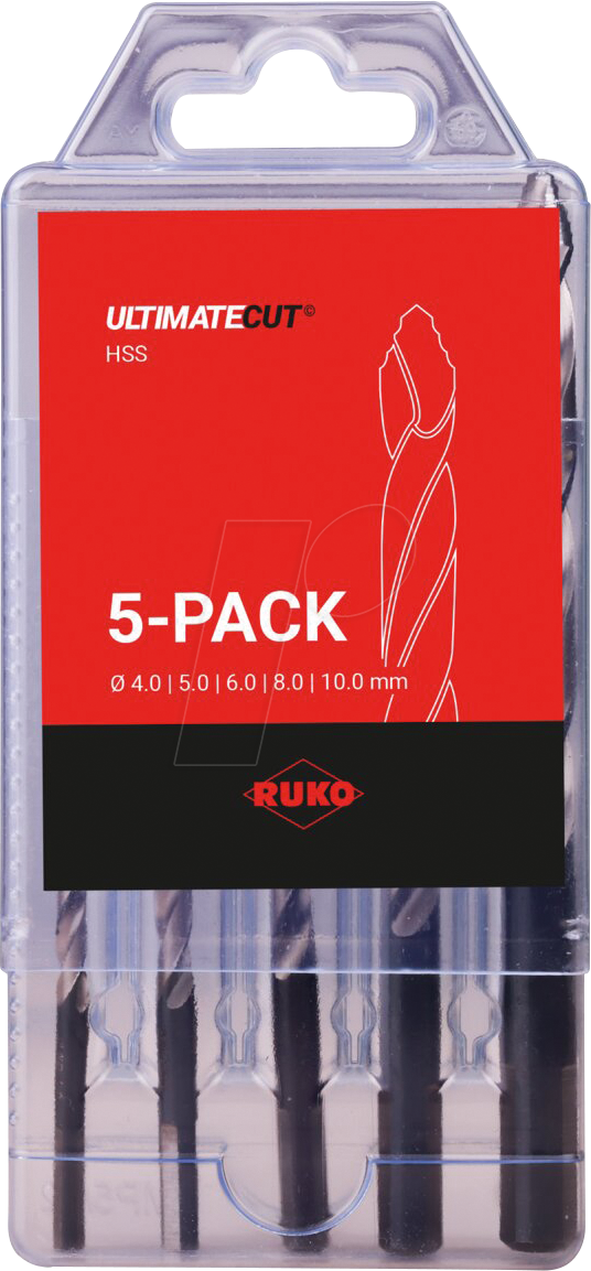 RUKO 259205RO - UC Spiralbohrersatz, FLOWSTEP TIP, HSS, 5-teilig