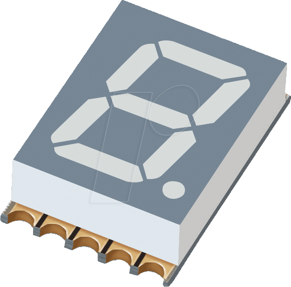 SA EL SMD 15RT - 7-Segment-Anzeige, SMD, AlGaInP, 15 mcd, 10 mm, rot