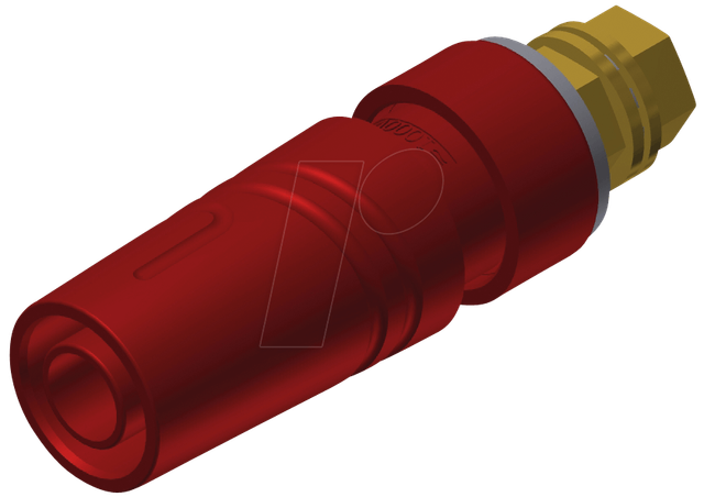 SAB 2600 G M4 RT - Aufbaubuchse, 4 mm, rot, M4 Gewinde, gesichert