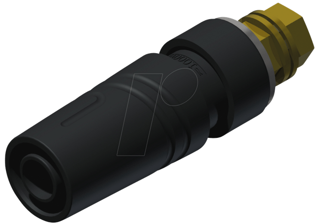 SAB 2600 G M4 SW - Aufbaubuchse, 4 mm, schwarz, M4 Gewinde, gesichert