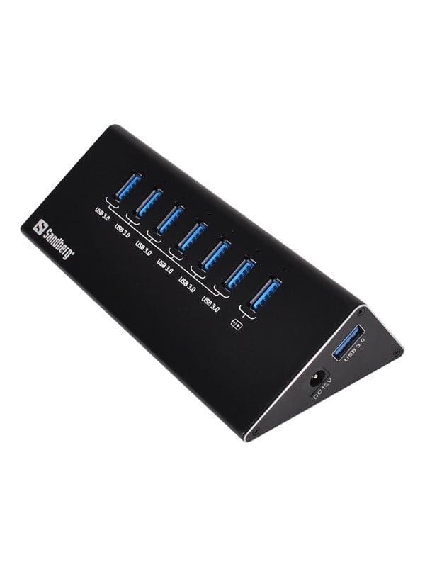 SANDBERG 133-82 - USB 3.0 7-Port Hub, 1x PD, inkl. Netzteil