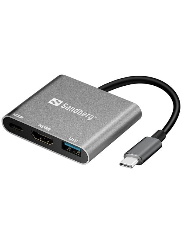 SANDBERG 136-00 - Adapter USB-C > HDMI, USB 3.0, 4K, Aluminium