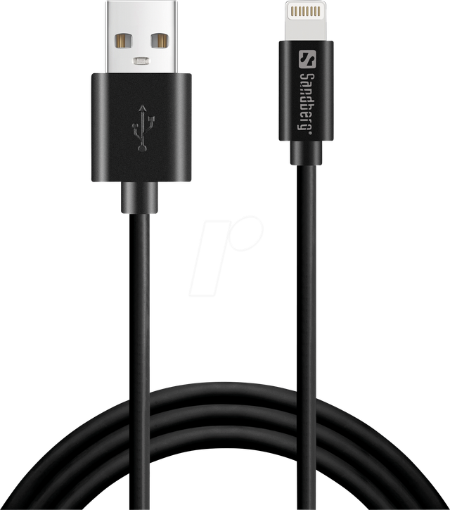 SANDBERG 441-39 - Sync- & Ladekabel, USB-A > Lightning, 1,0 m, schwarz