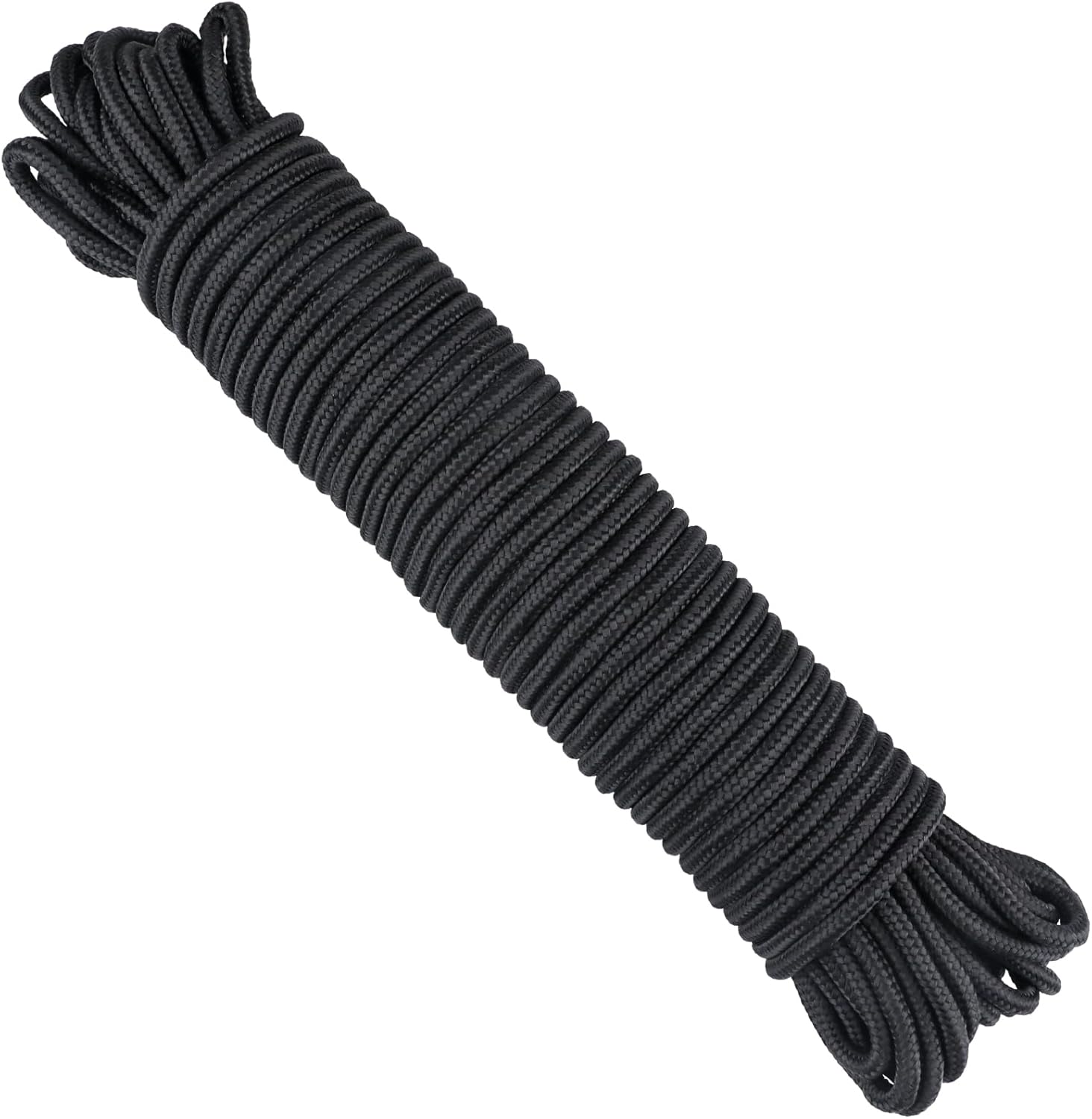 Mm Schwarzes Paracord, 30 M Dickes Nylonseil Für Schlauchboote, Wäsche, Markisen, Gartenbefestigungen, Bastelprojekte Und Camping
