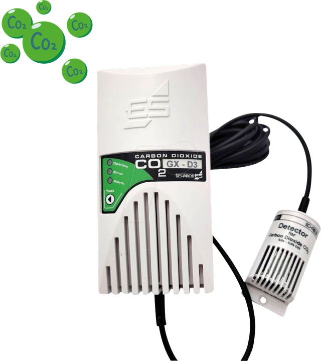 SCHABUS 300233 - Gasalarm für Kohlendioxid (CO²) aus technischen Anlagen ( Wasser