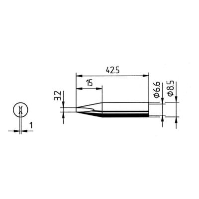 0842ED/SB - Lötspitze 0842ED, 3,2 mm, meißelförmig, gerade
