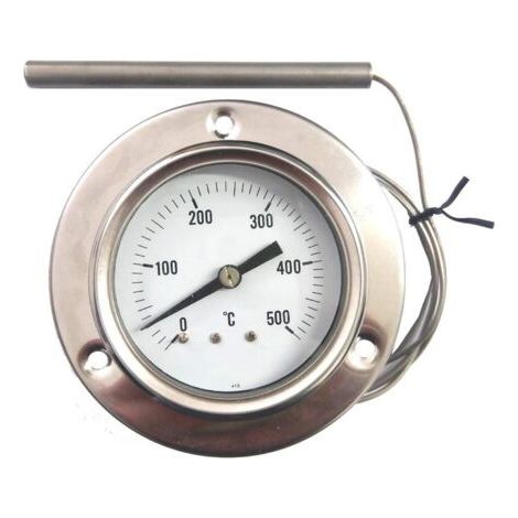 Edelstahlthermometer 0-500° Für Pizzaöfen, Grills, Holzöfen Usw.