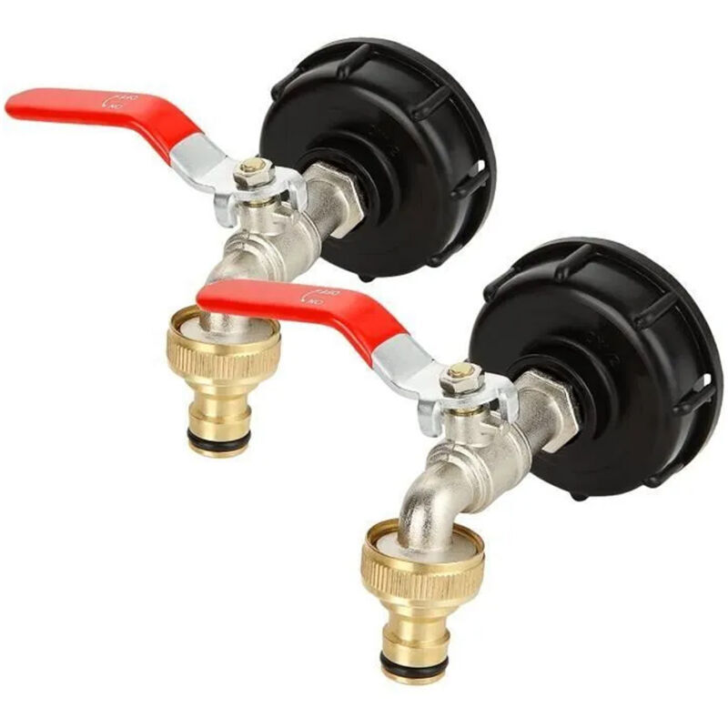 Set Mit 2 Ibc-tankadaptern, 1000-liter-tankhahn, 1/2"-gewinde-tankhahn