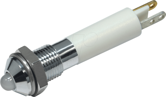 1902025W - LED-Signalleuchte, 3 mm, weiß, 12 VDC, Ø6, 900 mcd