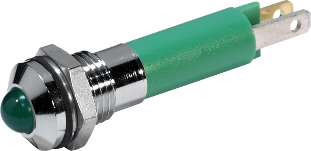 19060351 - LED-Signalleuchte, grün blinkend, 24 VDC, Ø8 mm, 32 mcd