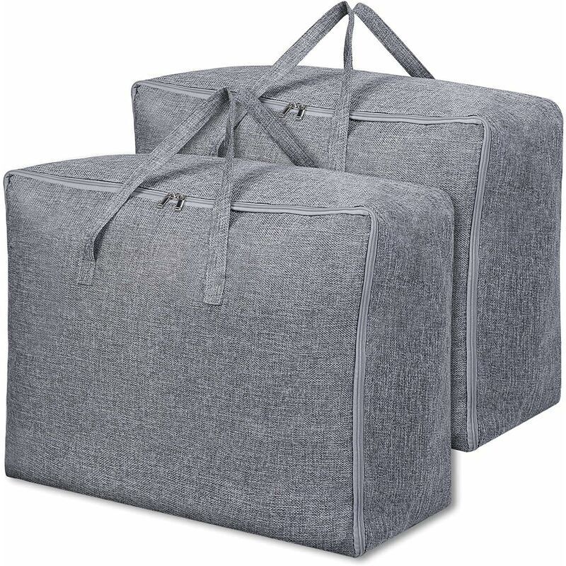 Tigrezy Aufbewahrungsbeutel Für Bettdecken, 2er-pack, Bettdecken-aufbewahrungshülle Mit Verstärktem Griff Für Bettdecken, Decken, Kissen, Jacken, 60 X 40 X 24 Cm, 58 L